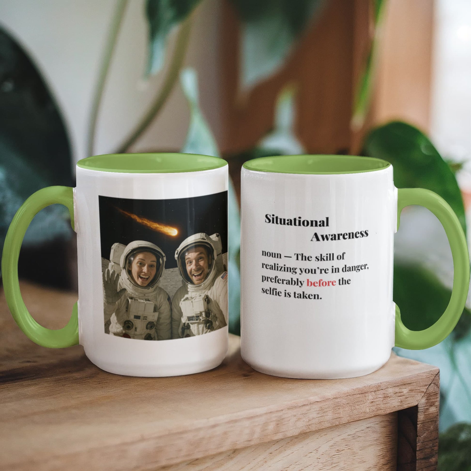ShineOn Fulfillment Drinkware 15 oz. / Light Green Meteor Situational Awareness Coffee Mug - GHR1175