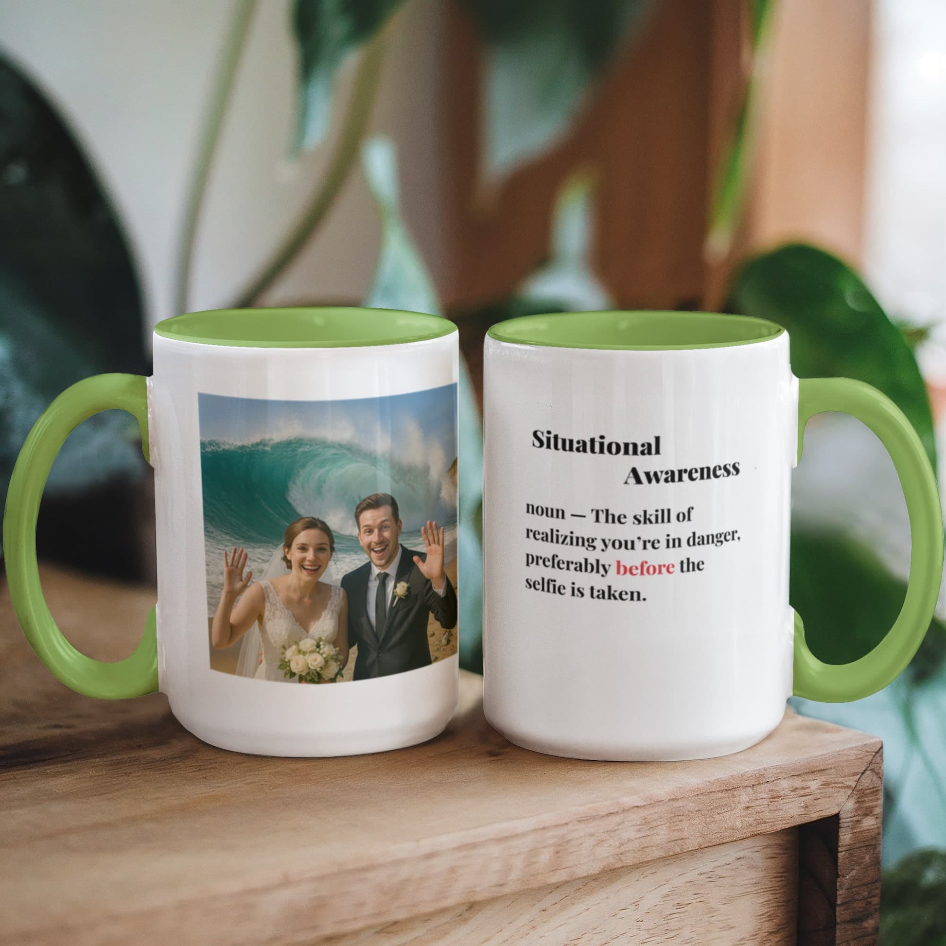 ShineOn Fulfillment Drinkware 15 oz. / Light Green Wedding Situational Awareness Coffee Mug - GHR1173