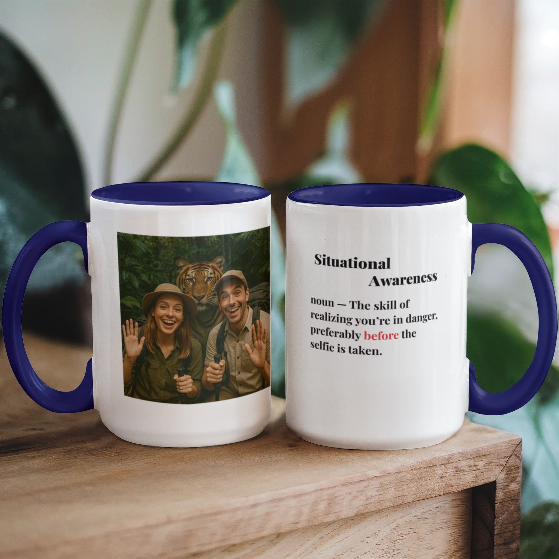 ShineOn Fulfillment Drinkware 15 oz. / Midnight Blue Tiger Situational Awareness Coffee Mug - GHR1179