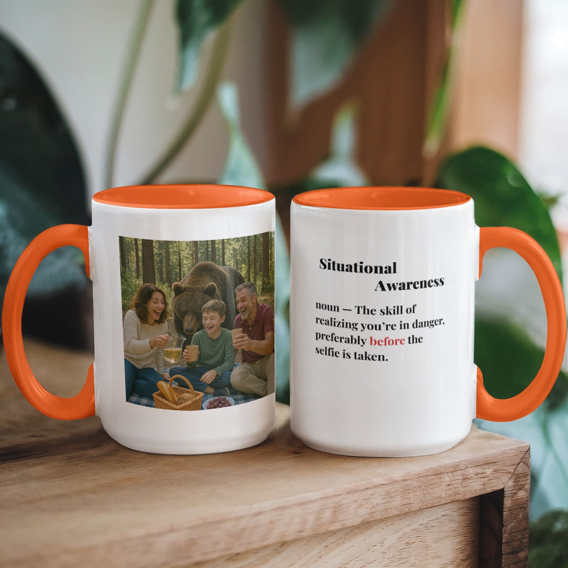 ShineOn Fulfillment Drinkware 15 oz. / Orange Bear Situational Awareness Coffee Mug - GHR1169