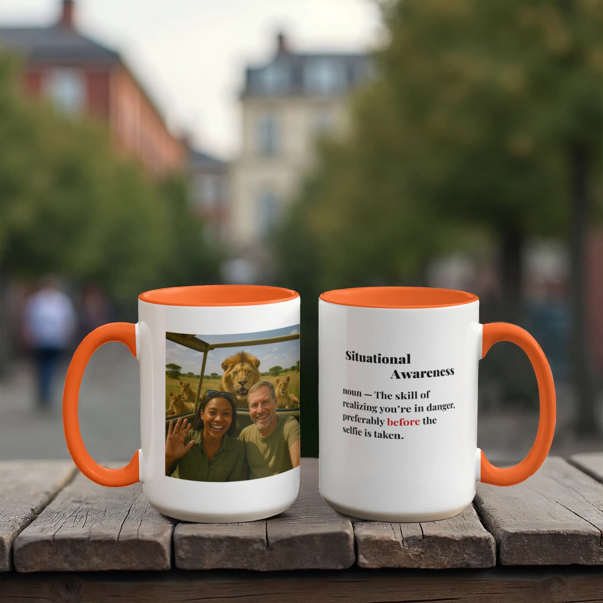 ShineOn Fulfillment Drinkware 15 oz. / Orange Lion Situational Awareness Coffee Mug - GHR1165