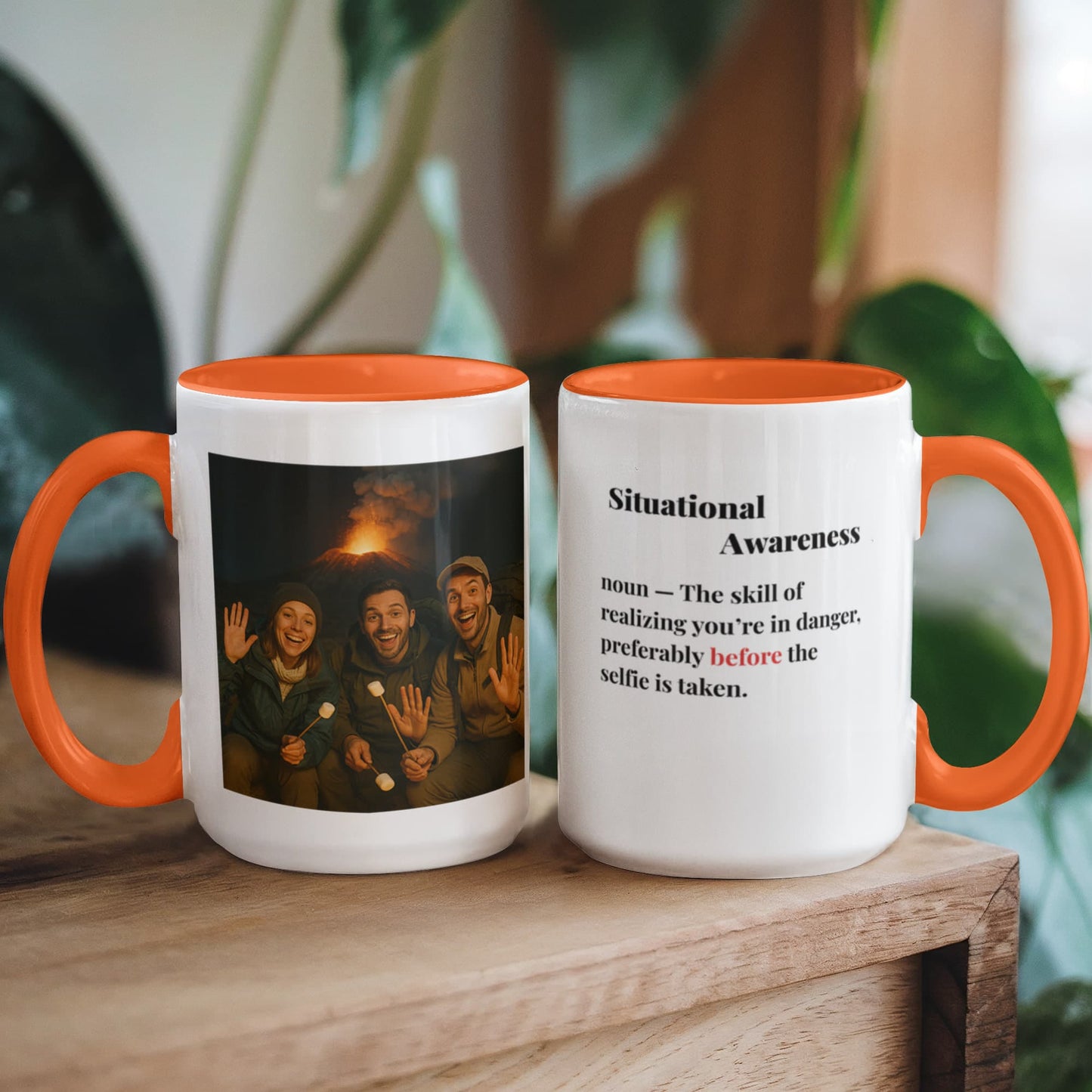 ShineOn Fulfillment Drinkware 15 oz. / Orange Volcano Situational Awareness Coffee Mug - GHR1177
