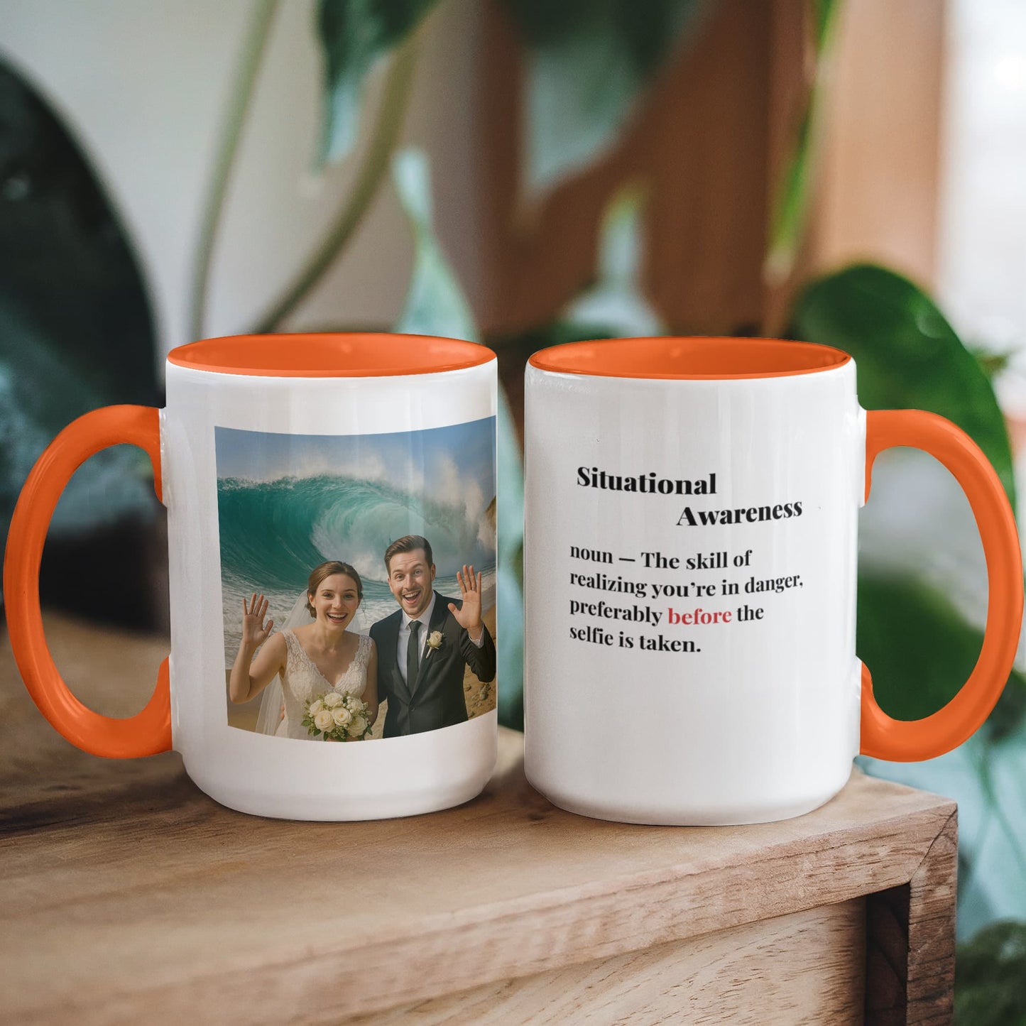 ShineOn Fulfillment Drinkware 15 oz. / Orange Wedding Situational Awareness Coffee Mug - GHR1173
