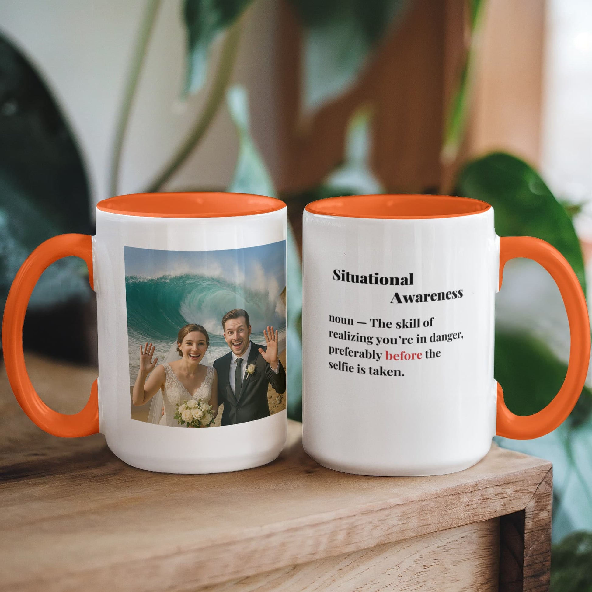 ShineOn Fulfillment Drinkware 15 oz. / Orange Wedding Situational Awareness Coffee Mug - GHR1173
