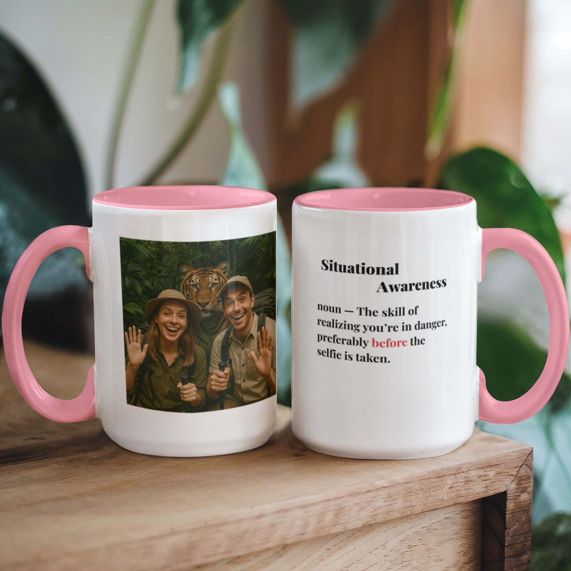 ShineOn Fulfillment Drinkware 15 oz. / Pink Tiger Situational Awareness Coffee Mug - GHR1179