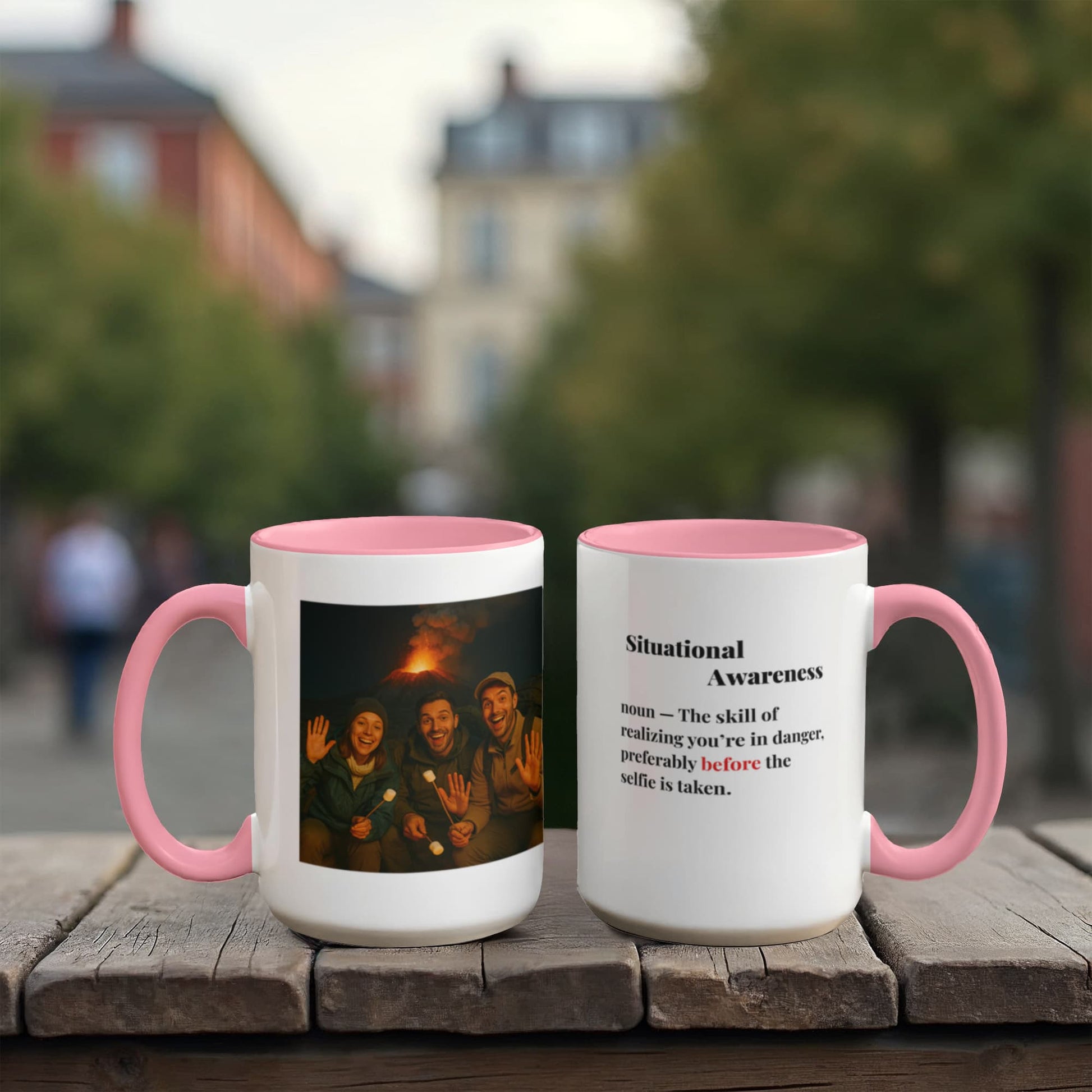 ShineOn Fulfillment Drinkware 15 oz. / Pink Volcano Situational Awareness Coffee Mug - GHR1177