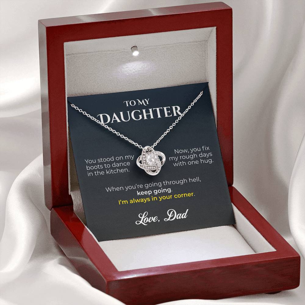 ShineOn Fulfillment Jewelry 14K White Gold Finish / Luxury Box Dad->Daughter - Keep Going - GHR1239