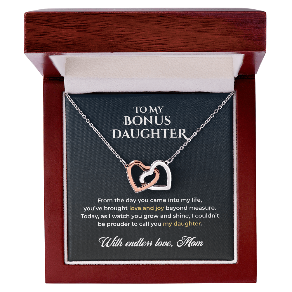 ShineOn Fulfillment Jewelry 14k White Gold Finish / Luxury Box To My Bonus Daughter – Milestone Pride - GHR1222