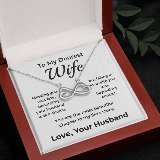 ShineOn Fulfillment Jewelry 14k White Gold Finish / Luxury Box To My Dearest Wife – Endless-Love Necklace
