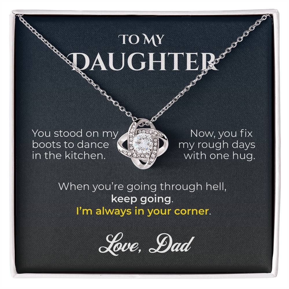 ShineOn Fulfillment Jewelry 14K White Gold Finish / Standard Box Dad->Daughter - Keep Going - GHR1239