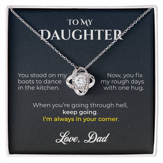 ShineOn Fulfillment Jewelry 14K White Gold Finish / Standard Box Dad->Daughter - Keep Going - GHR1239