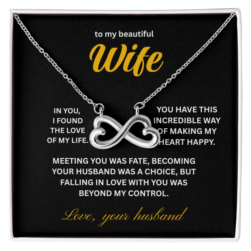 ShineOn Fulfillment Jewelry 14k White Gold Finish / Standard Box Husband->Wife - Endless Love Necklace - GHR1280