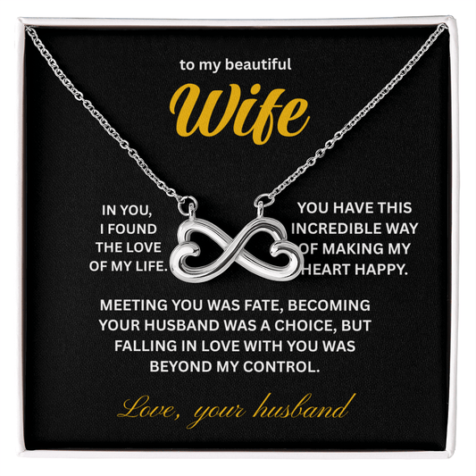 ShineOn Fulfillment Jewelry 14k White Gold Finish / Standard Box Husband->Wife - Endless Love Necklace - GHR1280