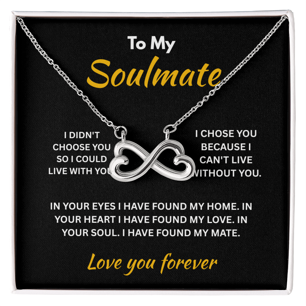 ShineOn Fulfillment Jewelry 14k White Gold Finish / Standard Box Soulmate - Endless Love Necklace - GHR1295