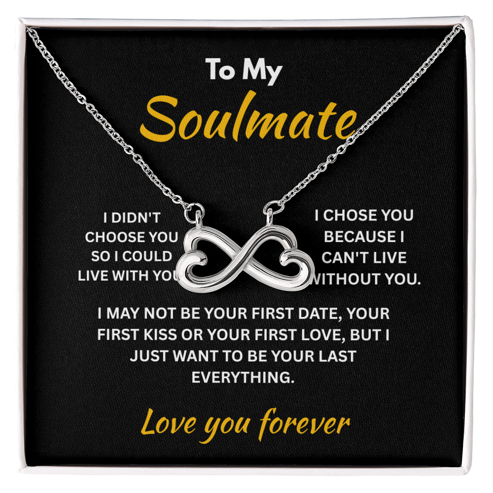 ShineOn Fulfillment Jewelry 14k White Gold Finish / Standard Box Soulmate - Endless Love Necklace - GHR1310