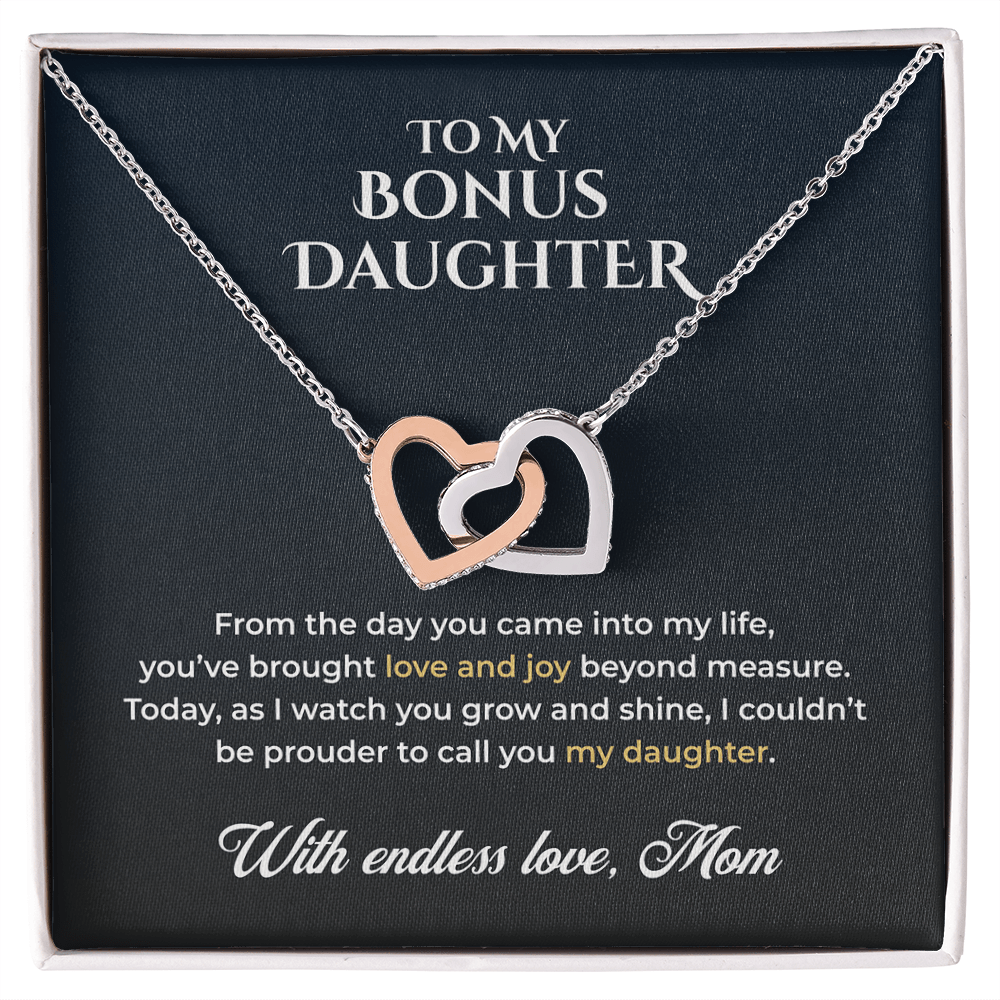 ShineOn Fulfillment Jewelry 14k White Gold Finish / Standard Box To My Bonus Daughter – Milestone Pride - GHR1222