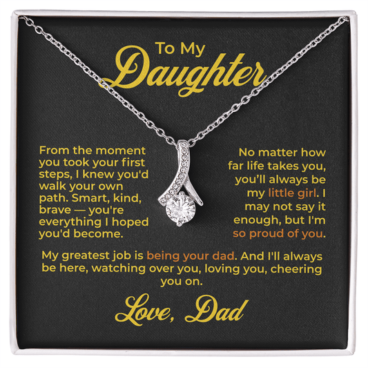 ShineOn Fulfillment Jewelry 14k White Gold Finish / Standard Box To My Daughter – I'll Always Be Your Dad - GHR1192