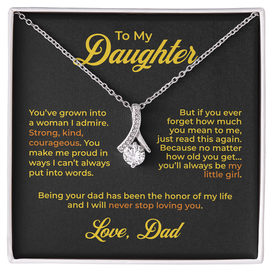 ShineOn Fulfillment Jewelry 14k White Gold Finish / Standard Box To My Daughter – You'll Always Be My Little Girl - GHR1193