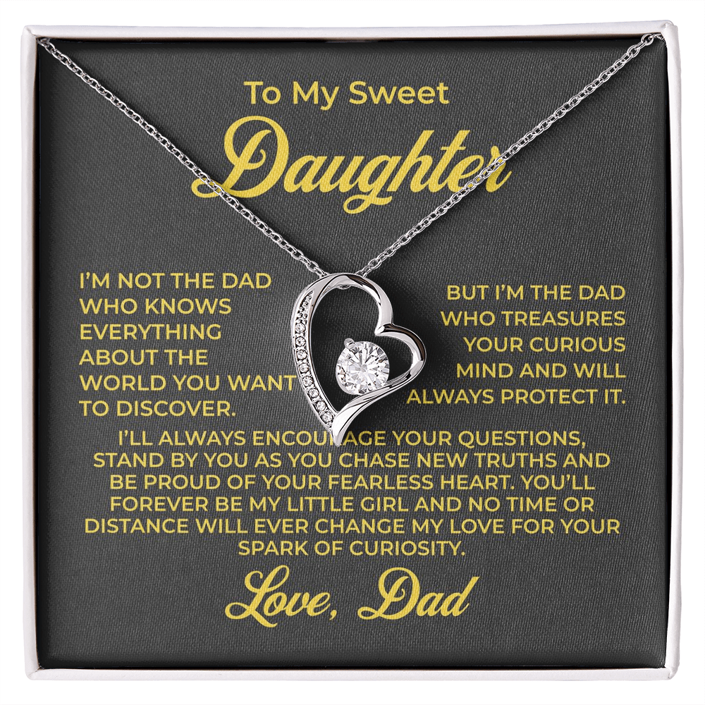 ShineOn Fulfillment Jewelry 14k White Gold Finish / Standard Box To My Sweet Daughter - Forever Love Necklace - GHR1097