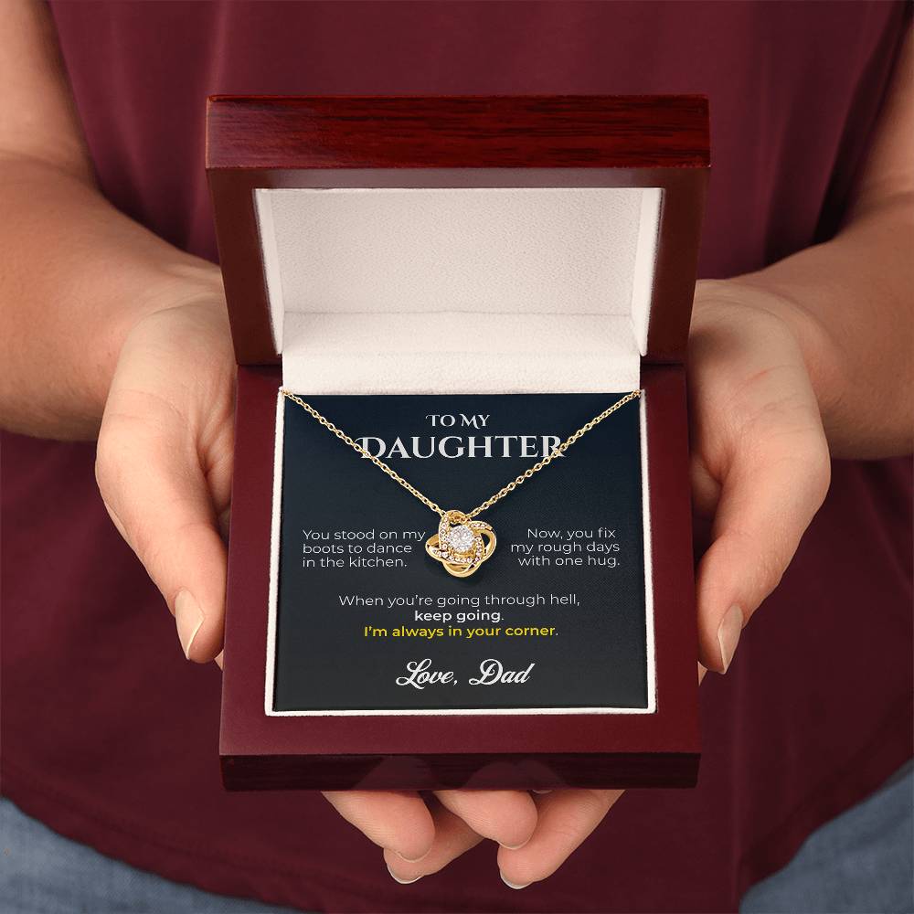 ShineOn Fulfillment Jewelry 18K Yellow Gold Finish / Luxury Box Dad->Daughter - Keep Going - GHR1239