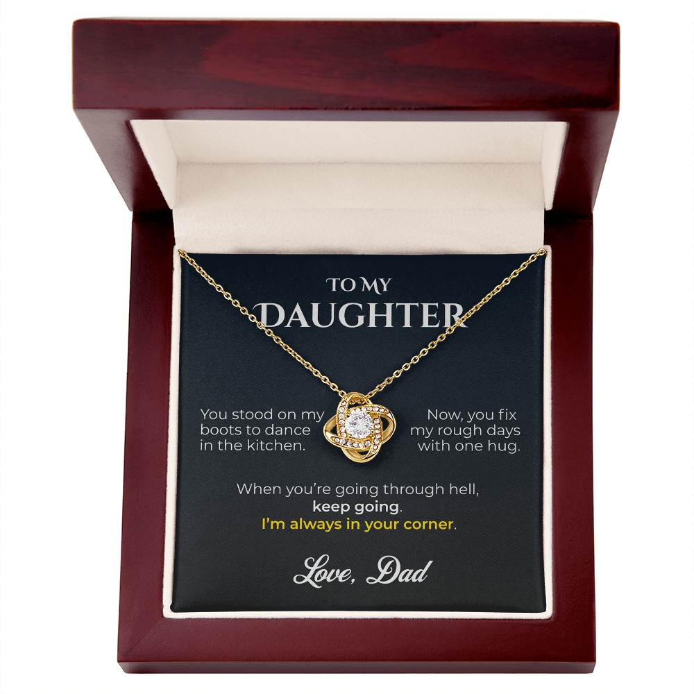ShineOn Fulfillment Jewelry 18K Yellow Gold Finish / Luxury Box Dad->Daughter - Keep Going - GHR1239