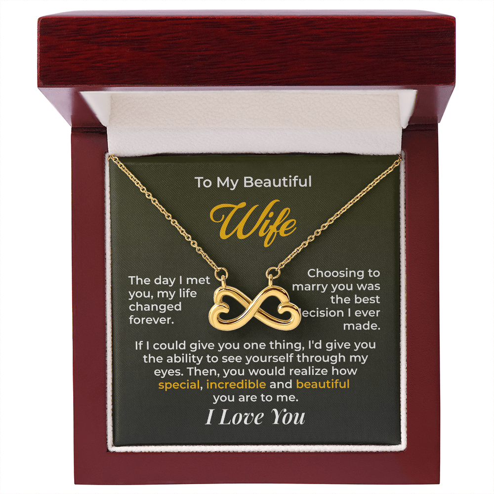 ShineOn Fulfillment Jewelry 18k Yellow Gold Finish / Luxury Box Husband->Wife - Endless Love Necklace - GHR1268