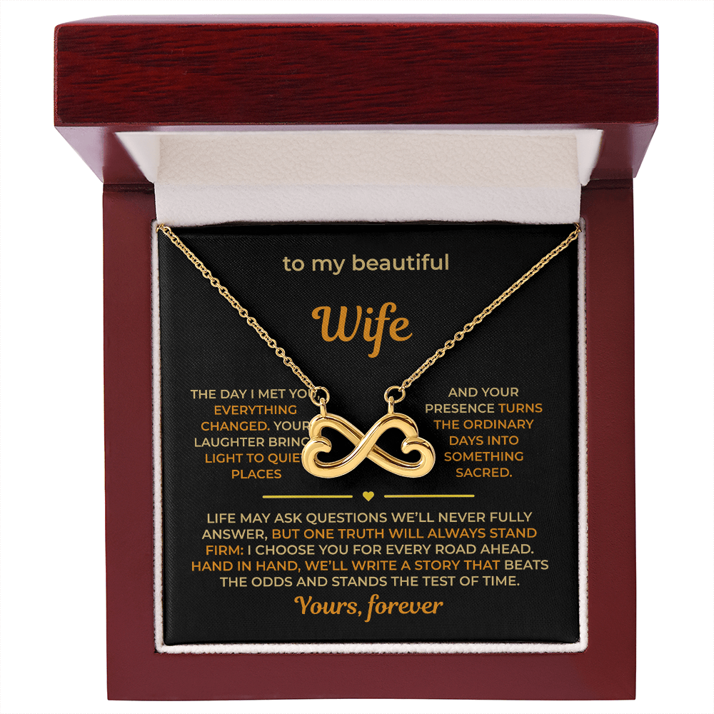 ShineOn Fulfillment Jewelry 18k Yellow Gold Finish / Luxury Box Husband->Wife - Endless Love Necklace - GHR1274
