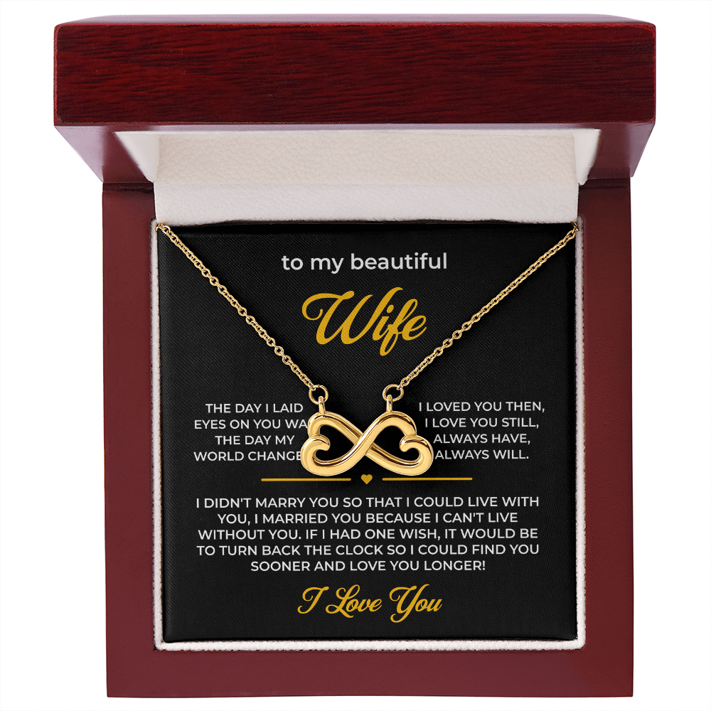 ShineOn Fulfillment Jewelry 18k Yellow Gold Finish / Luxury Box Husband->Wife - Endless Love Necklace - GHR1277
