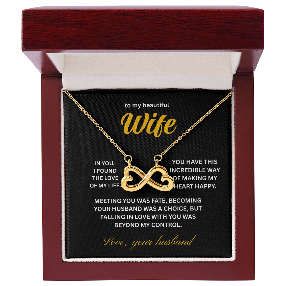 ShineOn Fulfillment Jewelry 18k Yellow Gold Finish / Luxury Box Husband->Wife - Endless Love Necklace - GHR1280
