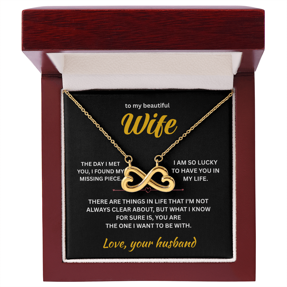 ShineOn Fulfillment Jewelry 18k Yellow Gold Finish / Luxury Box Husband->Wife - Endless Love Necklace - GHR1283