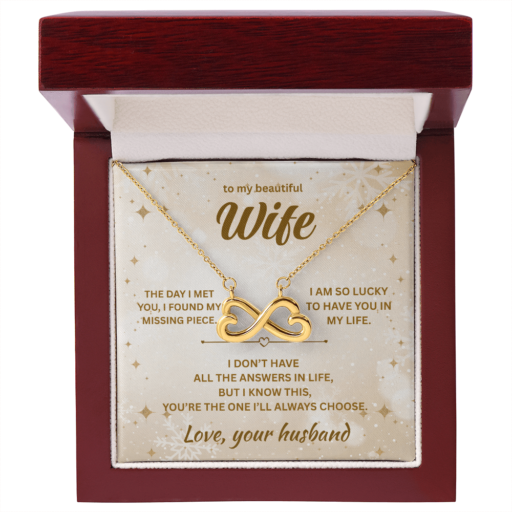 ShineOn Fulfillment Jewelry 18k Yellow Gold Finish / Luxury Box Husband->Wife - Endless Love Necklace - GHR1289
