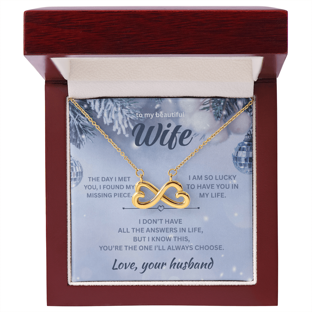 ShineOn Fulfillment Jewelry 18k Yellow Gold Finish / Luxury Box Husband->Wife - Endless Love Necklace - GHR1292