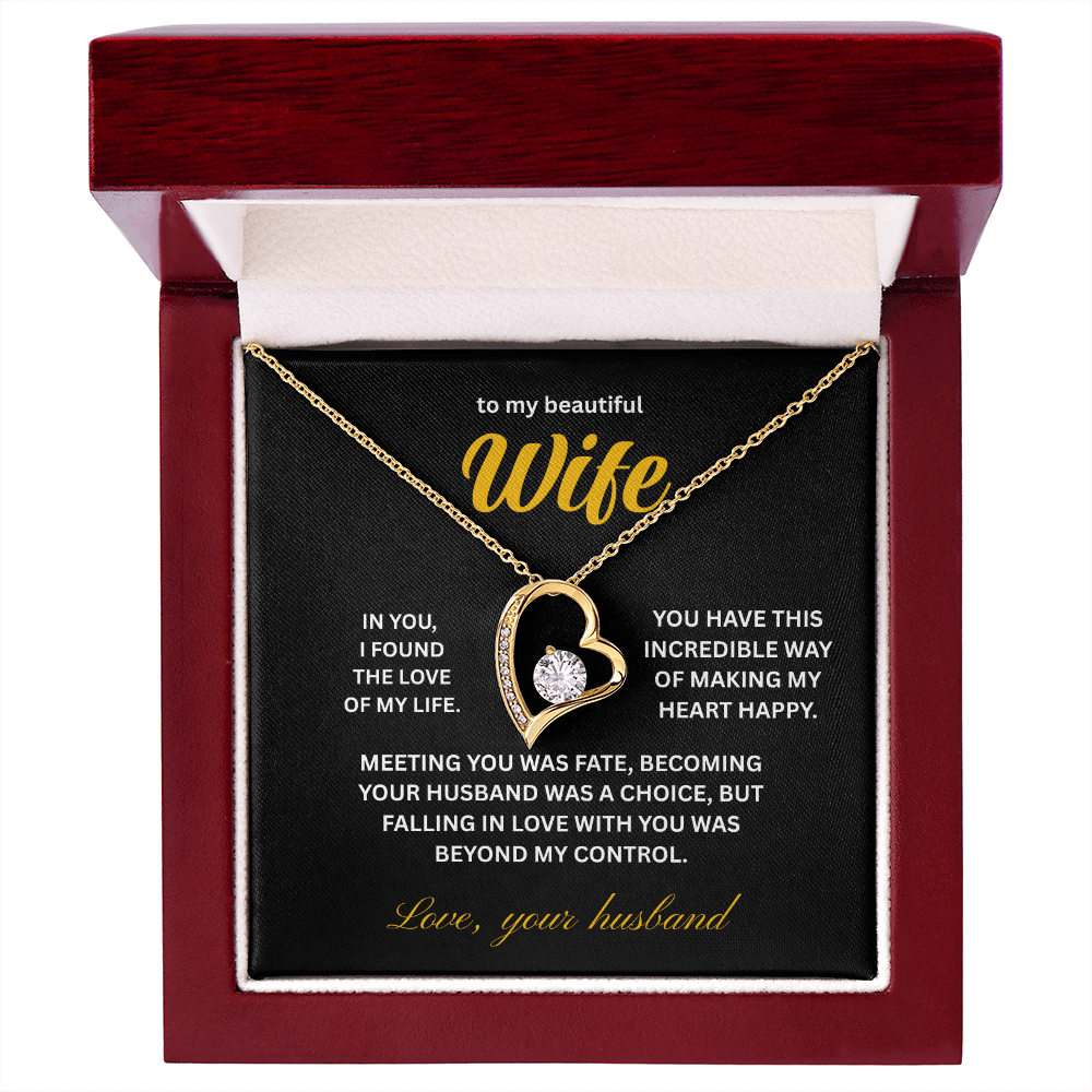 ShineOn Fulfillment Jewelry 18k Yellow Gold Finish / Luxury Box Husband->Wife - Forever Love Necklace - GHR1279