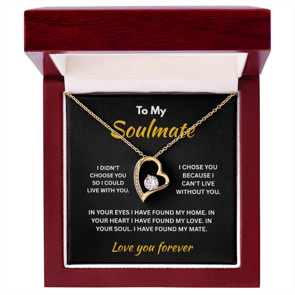 ShineOn Fulfillment Jewelry 18k Yellow Gold Finish / Luxury Box Soulmate - Forever Love Necklace - GHR1294