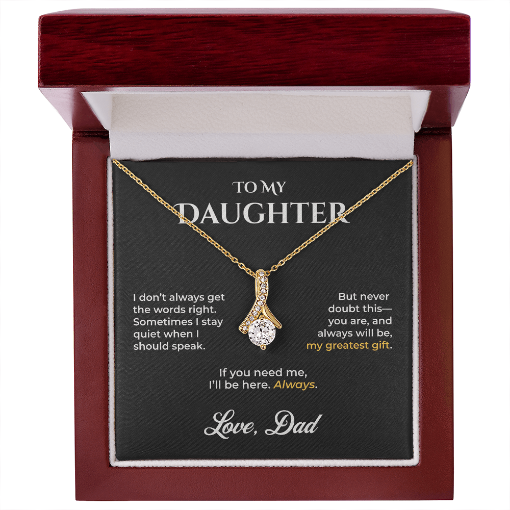 ShineOn Fulfillment Jewelry 18K Yellow Gold Finish / Luxury Box To My Daughter - Alluring Beauty Necklace - GHR1199