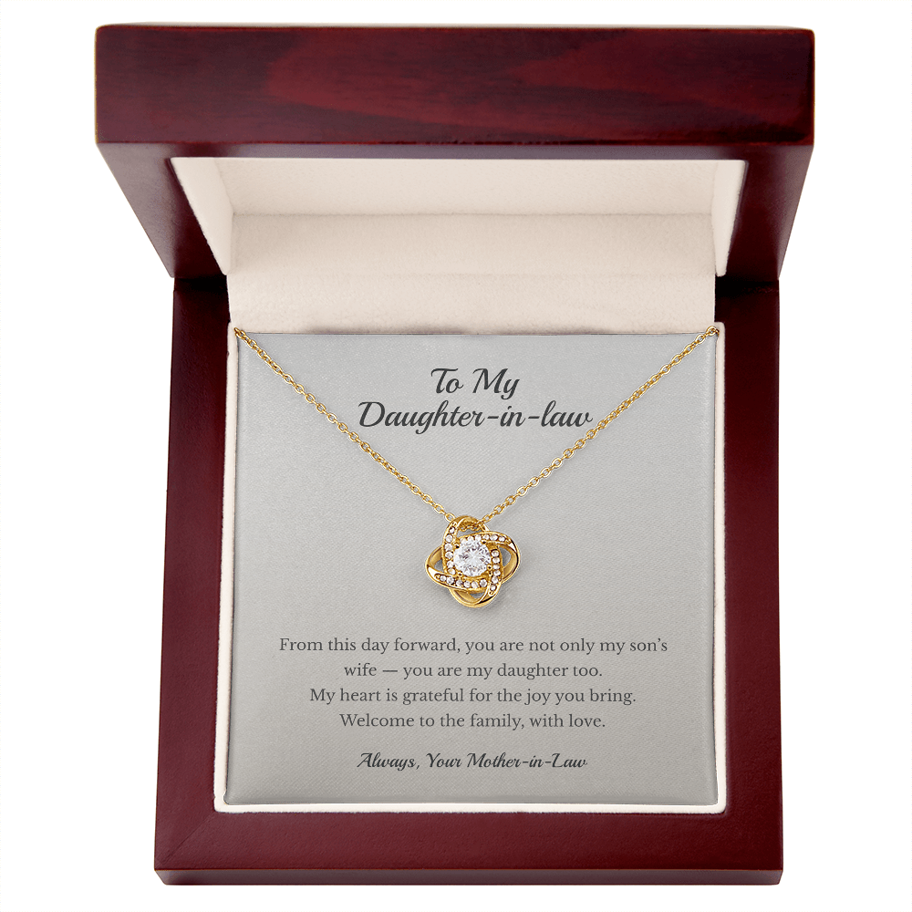 ShineOn Fulfillment Jewelry 18K Yellow Gold Finish / Luxury Box To My Daughter-in-Law – Welcome to the Family - GHR1208