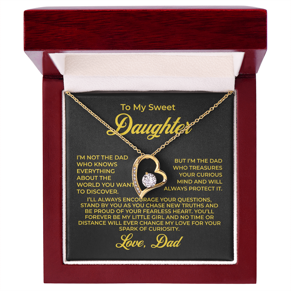 ShineOn Fulfillment Jewelry 18k Yellow Gold Finish / Luxury Box To My Sweet Daughter - Forever Love Necklace - GHR1097