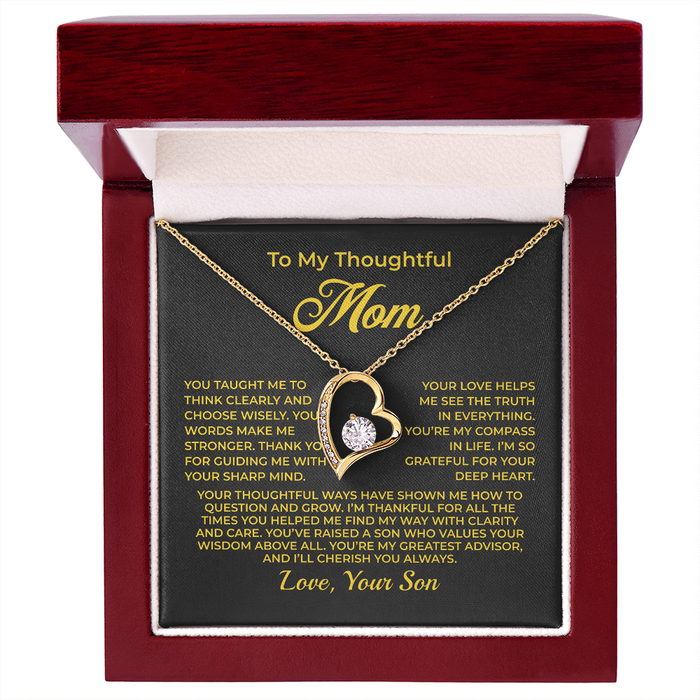 ShineOn Fulfillment Jewelry 18k Yellow Gold Finish / Luxury Box To My Thoughtful Mom - Forever Love Necklace - GHR1101