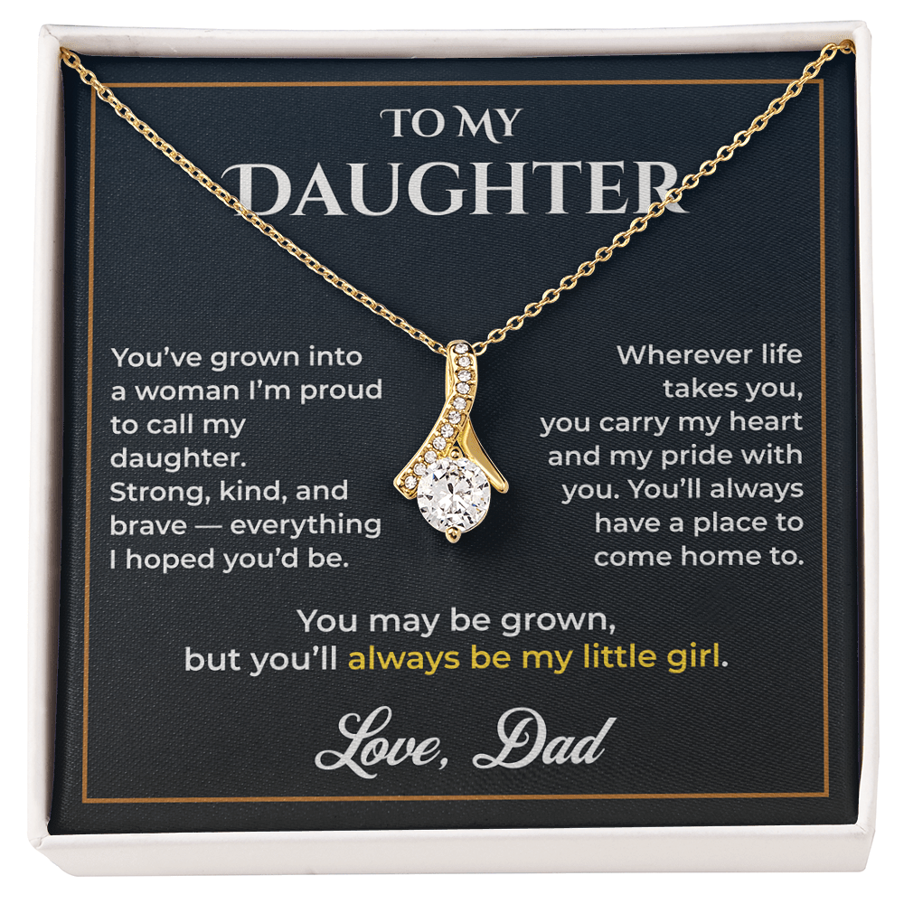 ShineOn Fulfillment Jewelry 18K Yellow Gold Finish / Standard Box Dad->Daughter - Alluring Beauty Necklace - GHR1234