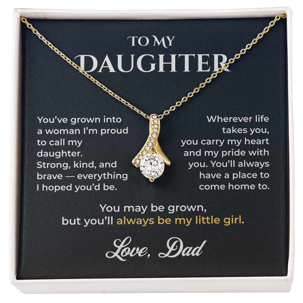 ShineOn Fulfillment Jewelry 18K Yellow Gold Finish / Standard Box Dad->Daughter - Alluring Beauty Necklace - GHR1236