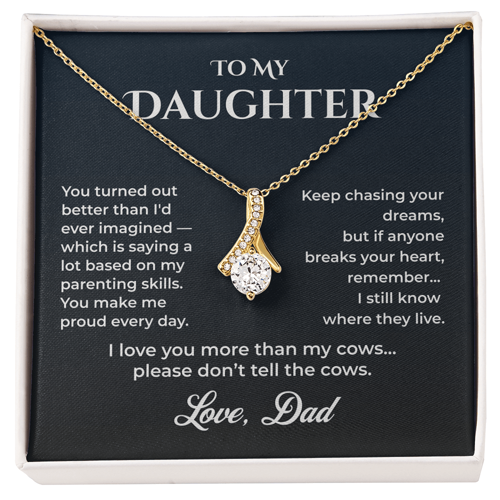 ShineOn Fulfillment Jewelry 18K Yellow Gold Finish / Standard Box Dad->Daughter - Alluring Beauty Necklace - GHR1238