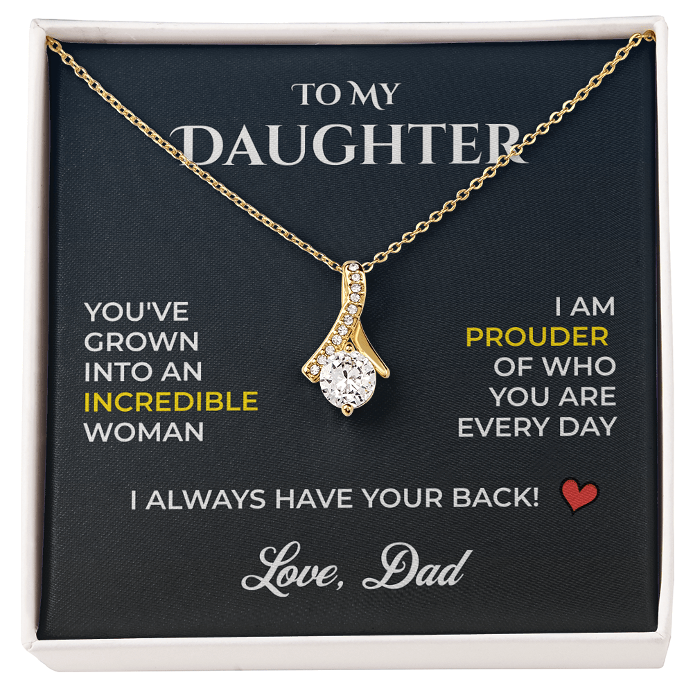 ShineOn Fulfillment Jewelry 18K Yellow Gold Finish / Standard Box Dad->Daughter Gift - Alluring Beauty Necklace - GHR1251