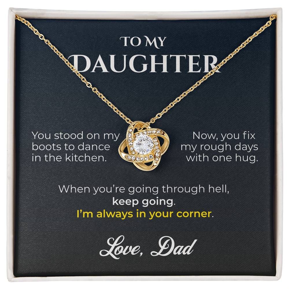 ShineOn Fulfillment Jewelry 18K Yellow Gold Finish / Standard Box Dad->Daughter - Keep Going - GHR1239