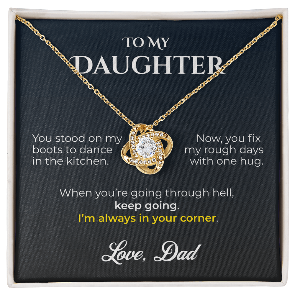 ShineOn Fulfillment Jewelry 18K Yellow Gold Finish / Standard Box Dad->Daughter - Keep Going - GHR1239