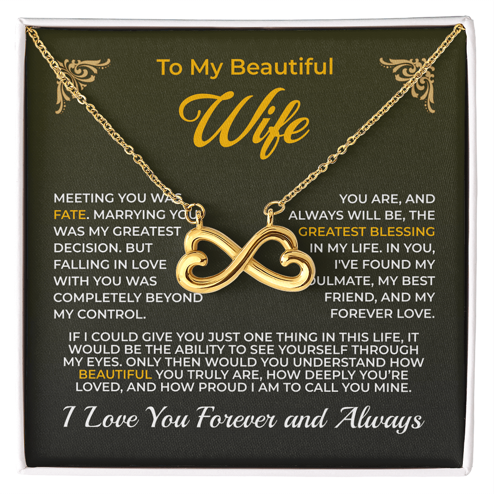 ShineOn Fulfillment Jewelry 18k Yellow Gold Finish / Standard Box Husband->Wife - Endless Love Necklace - GHR1265