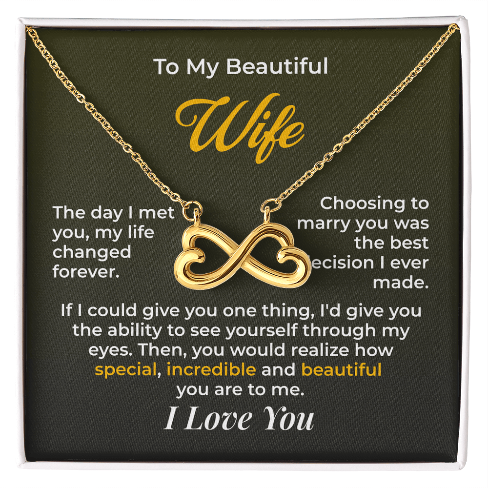 ShineOn Fulfillment Jewelry 18k Yellow Gold Finish / Standard Box Husband->Wife - Endless Love Necklace - GHR1268