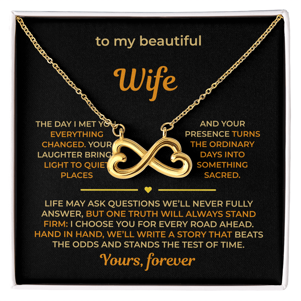 ShineOn Fulfillment Jewelry 18k Yellow Gold Finish / Standard Box Husband->Wife - Endless Love Necklace - GHR1274