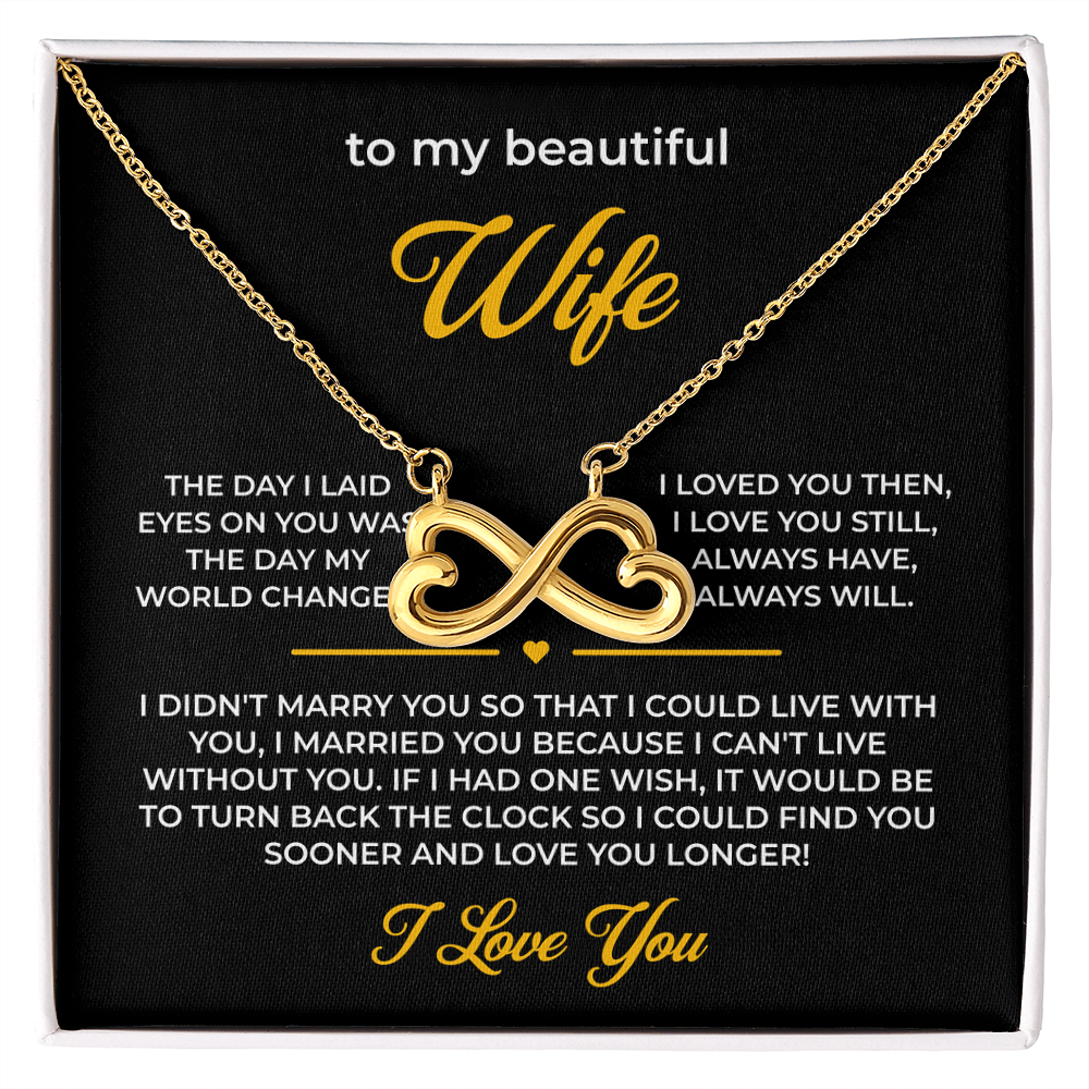 ShineOn Fulfillment Jewelry 18k Yellow Gold Finish / Standard Box Husband->Wife - Endless Love Necklace - GHR1277
