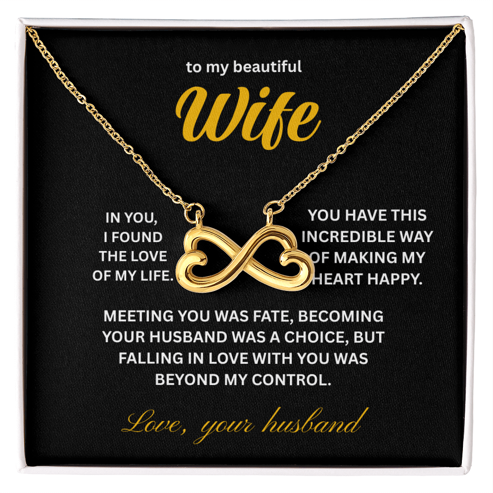 ShineOn Fulfillment Jewelry 18k Yellow Gold Finish / Standard Box Husband->Wife - Endless Love Necklace - GHR1280