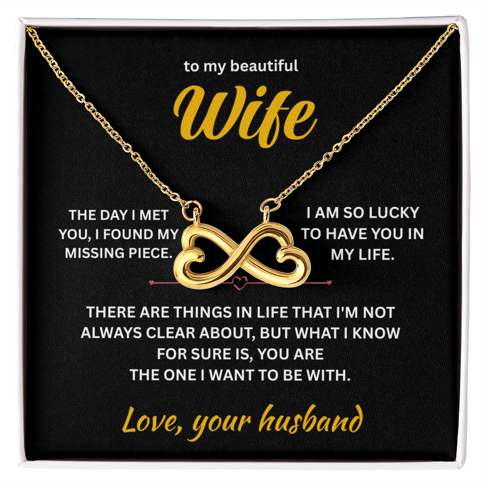 ShineOn Fulfillment Jewelry 18k Yellow Gold Finish / Standard Box Husband->Wife - Endless Love Necklace - GHR1283